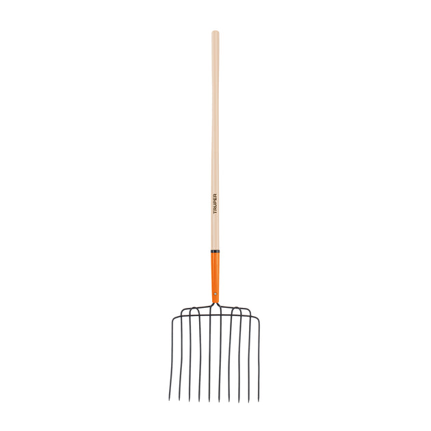 BPJ-10L Bieldo para estiércol, 10 dientes, mango 48", cabeza soldada