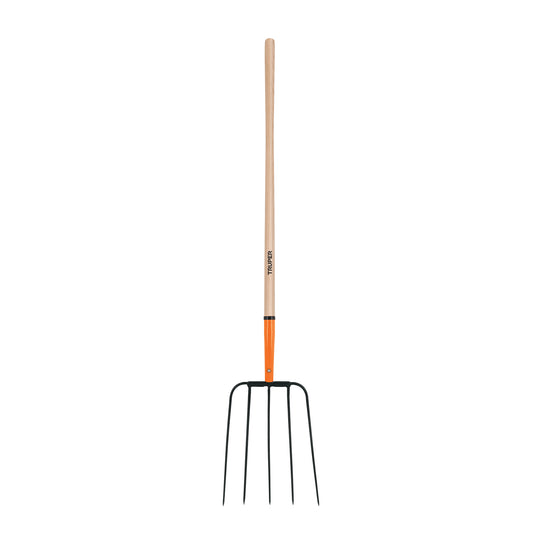 BPJ-5B Bieldo para paja, 5 dientes, mango largo 48", cabeza grande