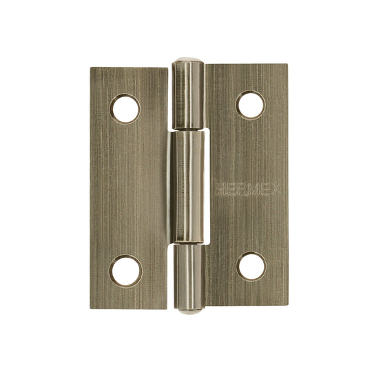 BR-152 Bisagra rectangular 1-1/2" latón antiguo, HERMEX