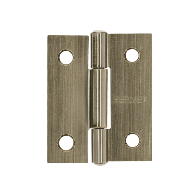 BR-152 Bisagra rectangular 1-1/2" latón antiguo, HERMEX