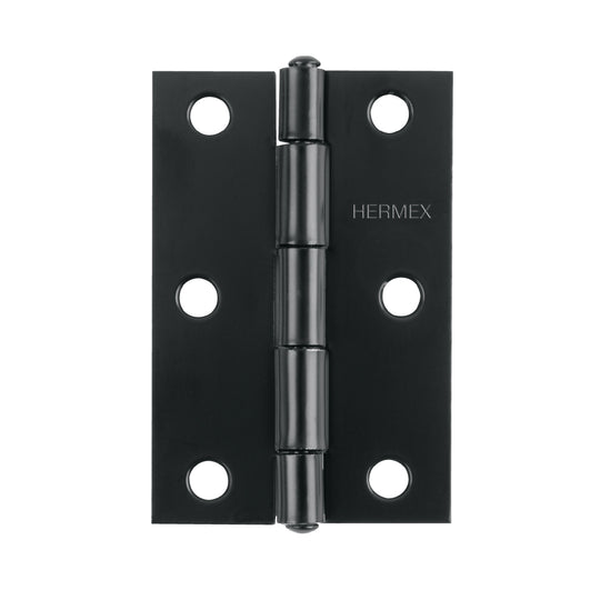 BR-256 Bisagra rectangular 2-1/2" negra, HERMEX