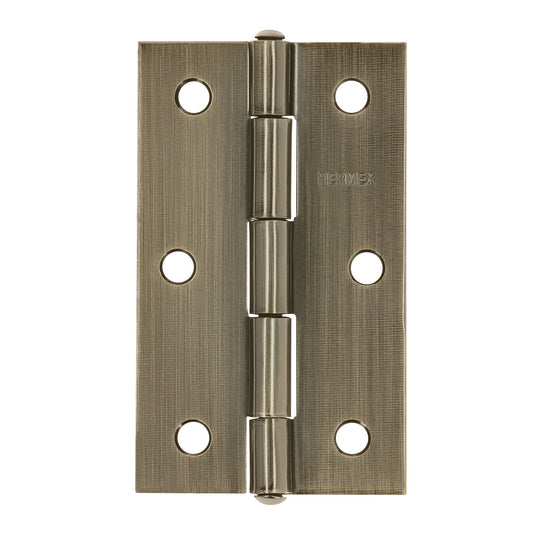 BR-352 Bisagra rectangular 3-1/2" latón antiguo, HERMEX