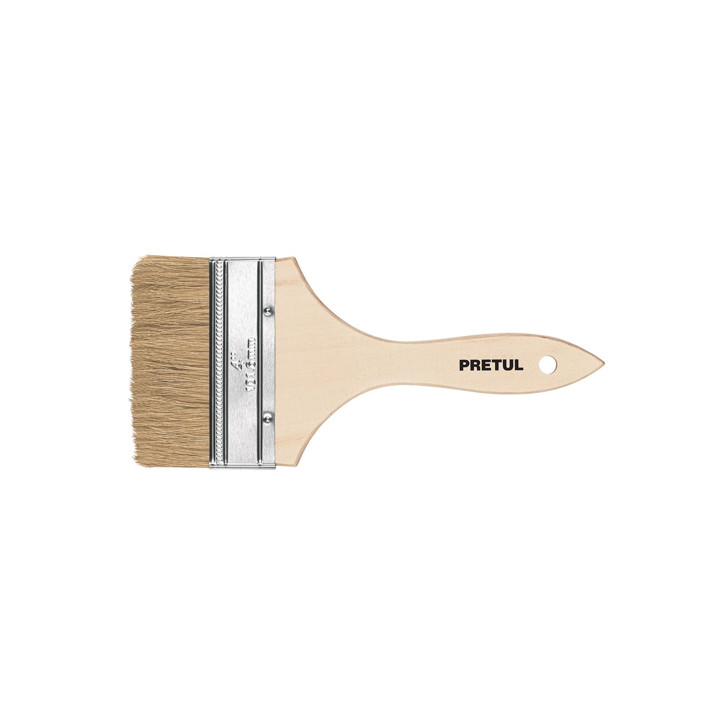BRE-4 Brocha uso general de 4" con mango de madera, PRETUL