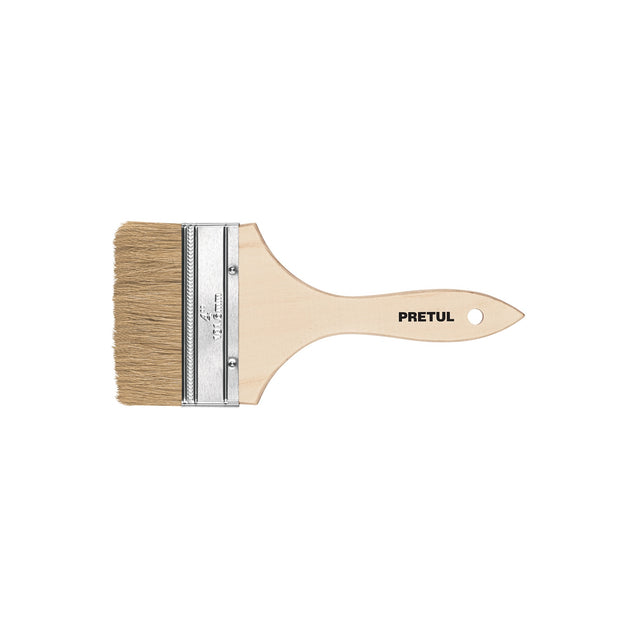 BRE-4 Brocha uso general de 4" con mango de madera, PRETUL