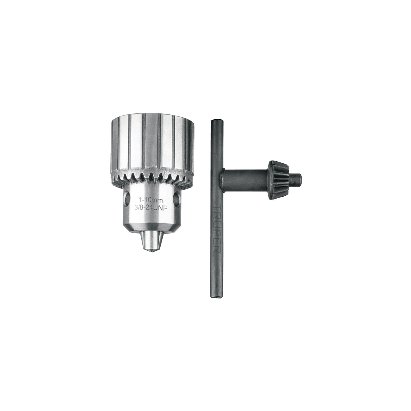 BRO-3/8X Broquero 3/8" con llave, cuerpo estriado, TRUPER EXPERT