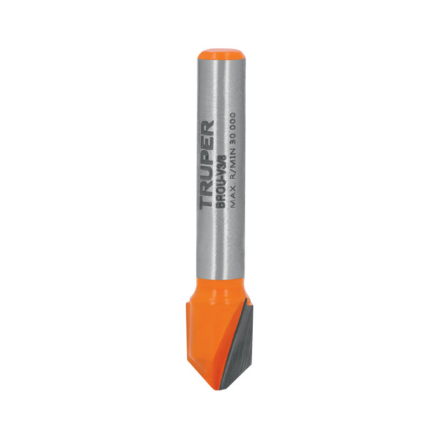 BROU-V3/8 Broca para router, corte en "V", 3/8", Truper