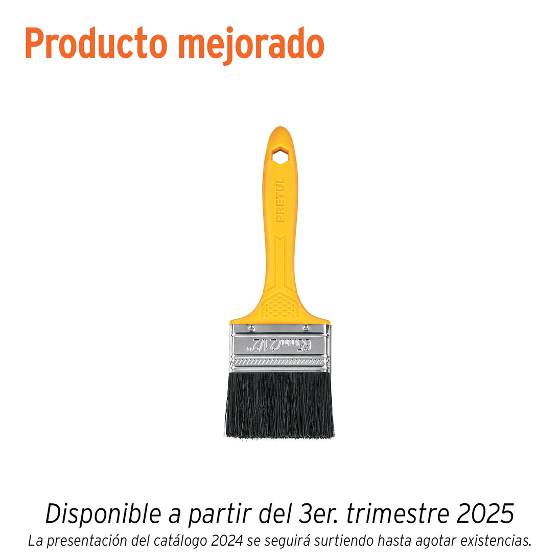 BRP-2-1/2 Brocha uso general de 2-1/2" con mango de plástico, PRETUL