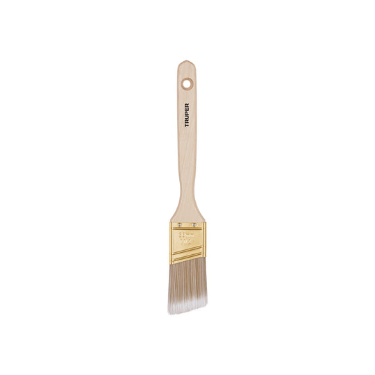 BRT-1-1/2AS Brocha cerdas sintéticas 1-1/2" corte angular, mango madera