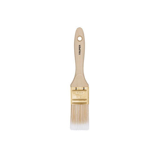BRT-1-1/2S Brocha cerdas sintéticas 1-1/2" corte recto, mango de madera