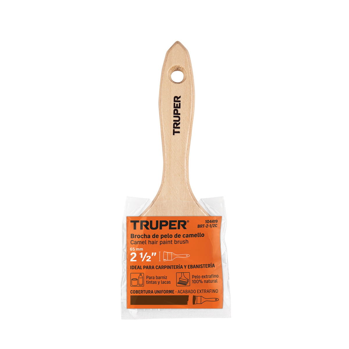 Brocha Truper BRT-2-1/2C, 2-1/2", Cerdas Naturales