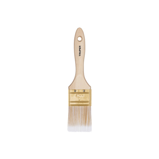 BRT-2S Brocha cerdas sintéticas 2" corte recto, mango de madera