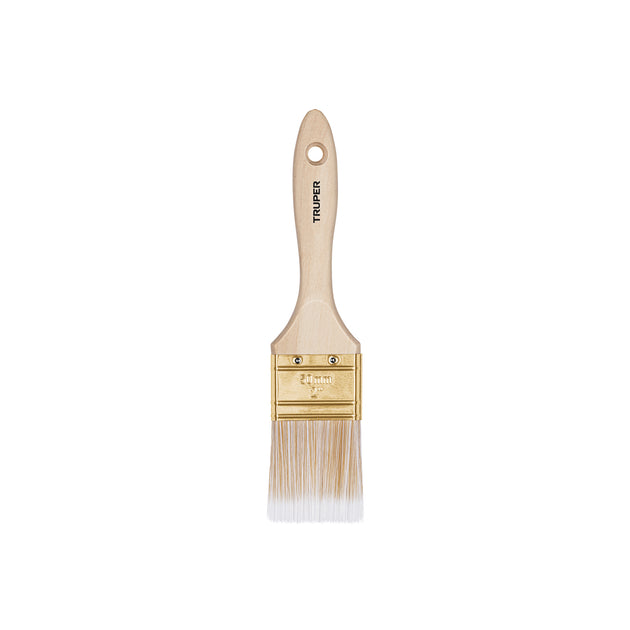 BRT-2S Brocha cerdas sintéticas 2" corte recto, mango de madera