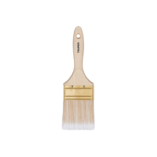BRT-3S Brocha cerdas sintéticas 3" corte recto, mango de madera