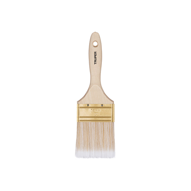 BRT-3S Brocha cerdas sintéticas 3" corte recto, mango de madera