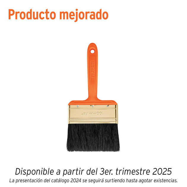BRT-4 Brocha profesional de 4" con mango de plástico, Truper