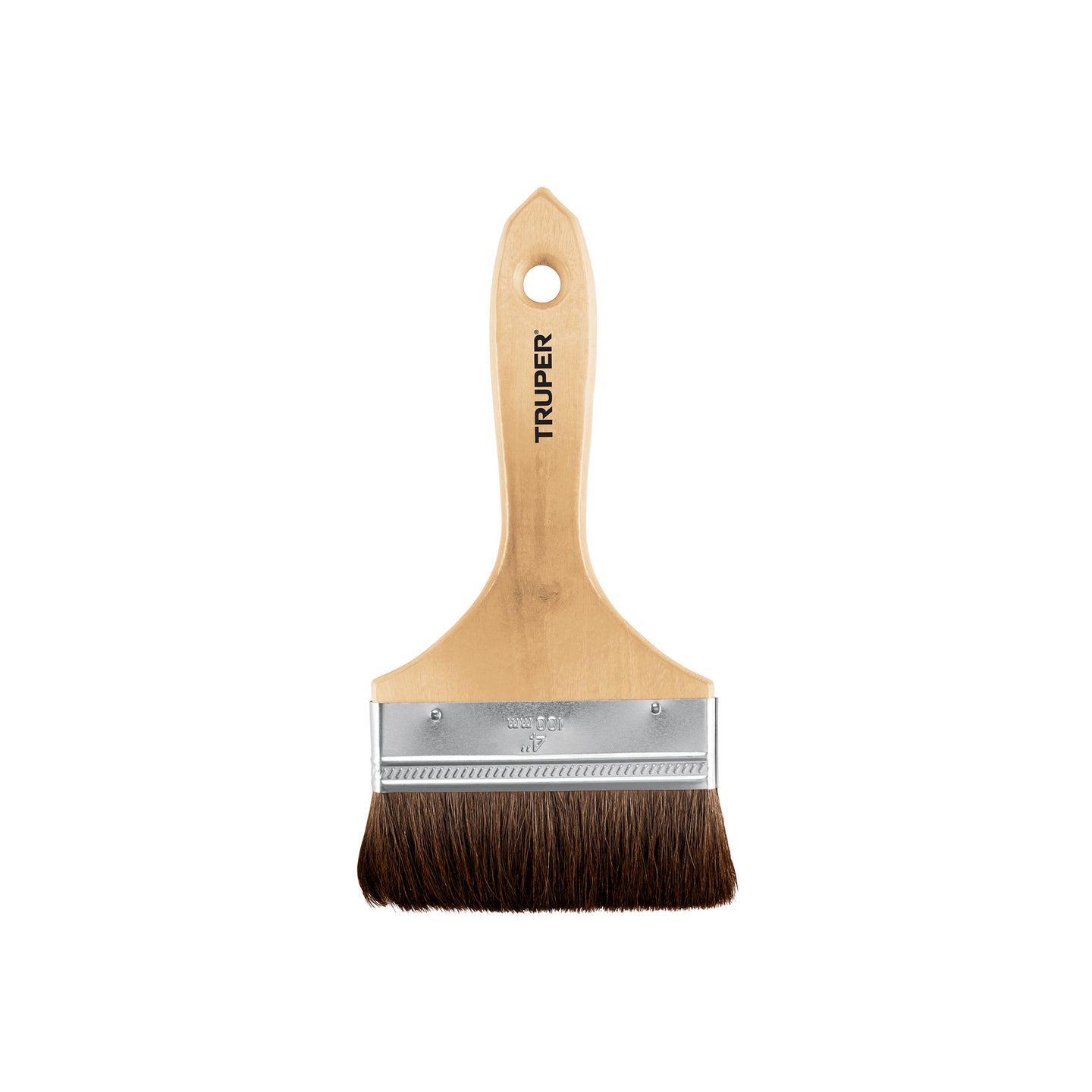 BRT-4C Brocha pelo de camello de 4" con mango de madera, TRUPER