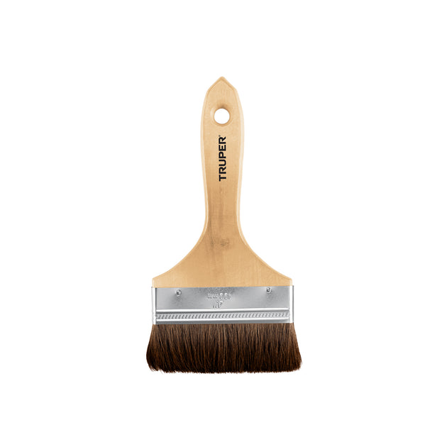 BRT-4C Brocha pelo de camello de 4" con mango de madera, TRUPER
