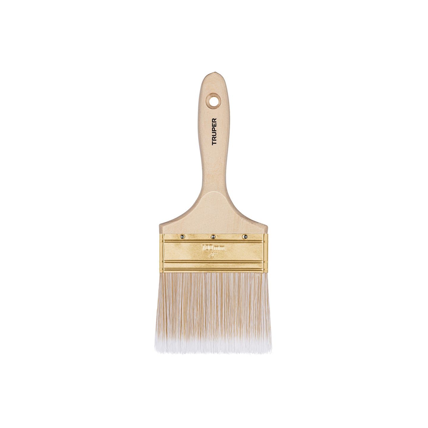 BRT-4S Brocha cerdas sintéticas 4" corte recto, mango de madera