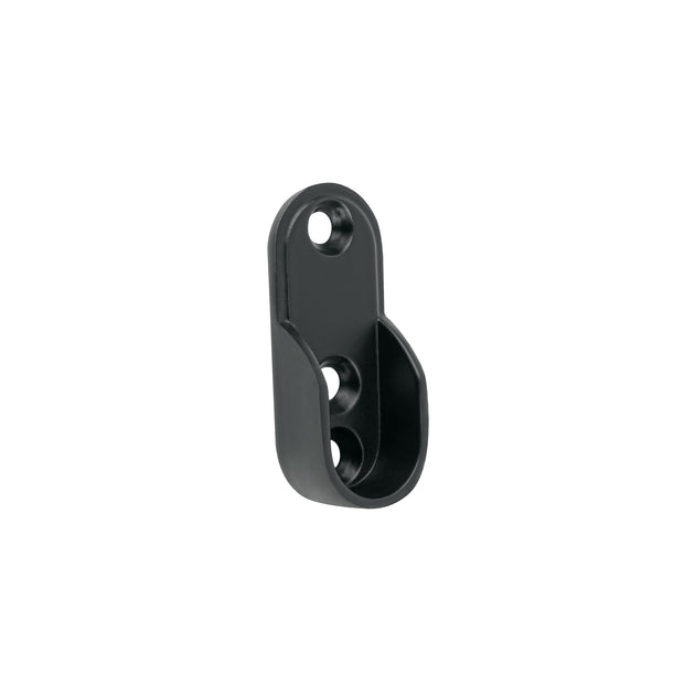 BTO-5N Brida negra para tubo ovalado de closet, HERMEX