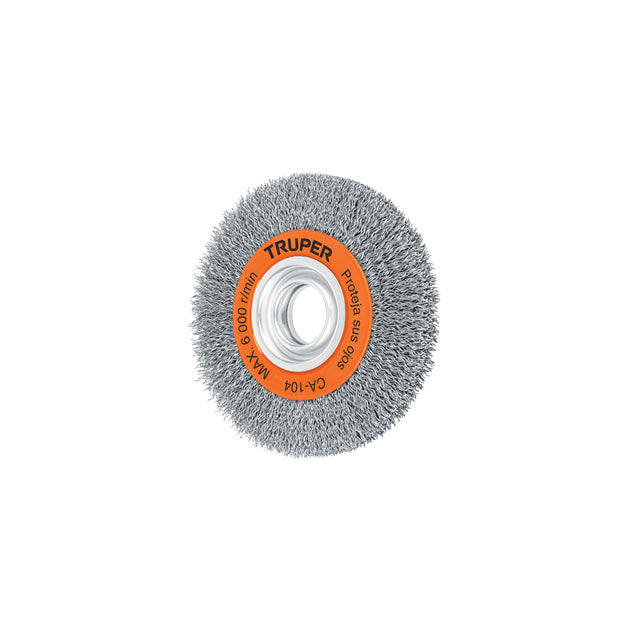 CA-104 Carda alambre ondulado 6" x 3/4" para esmeril, Truper