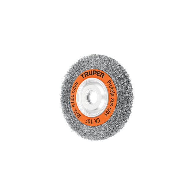 CA-107 Carda alambre ondulado 8" x 3/4" para esmeril, Truper