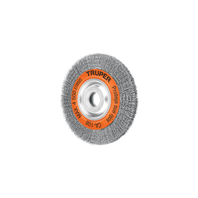 CA-108 Carda alambre ondulado 8" x 7/8" para esmeril, Truper