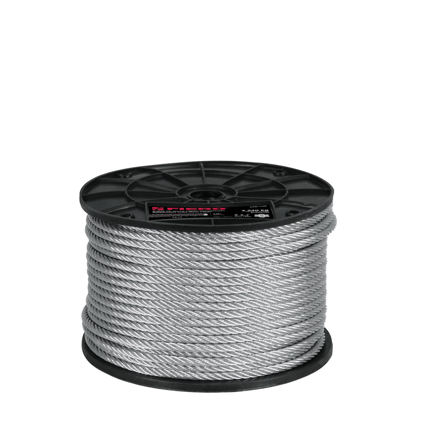 CAB-1/4R Metro de cable rígido 1/4" de acero 7x7 hilos, 75 m, FIERO