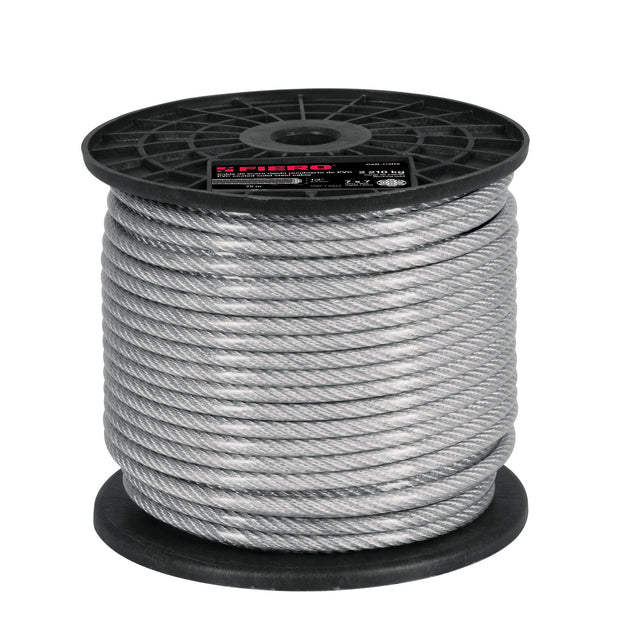CAB-1/4RX Metro de cable rígido 1/4" acero 7x7 recubierto PVC, 75 m