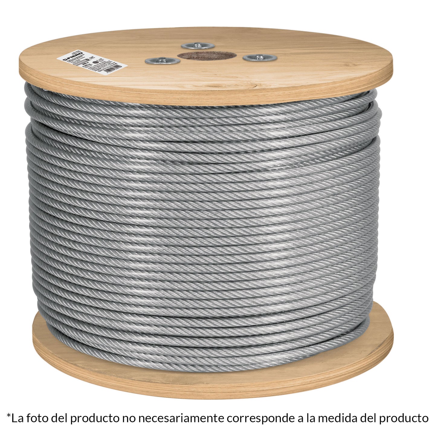CAB-1/8FX3 Metro cable flexible 1/8" acero 7x19 recubierto PVC, 300 m