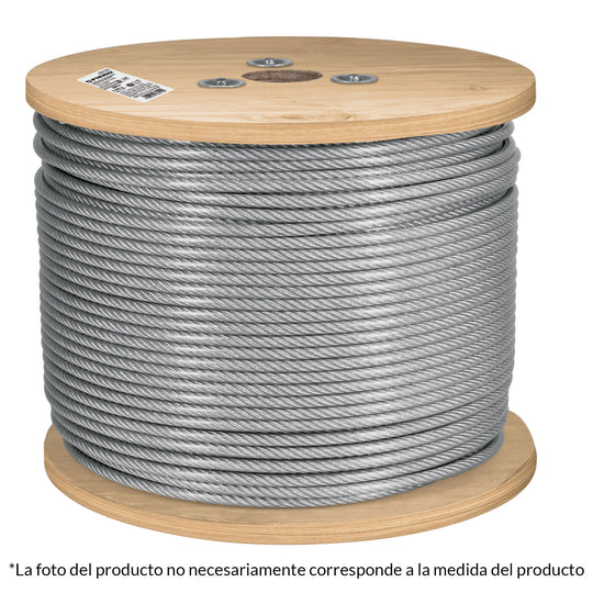 CAB-1/8FX3 Metro cable flexible 1/8" acero 7x19 recubierto PVC, 300 m