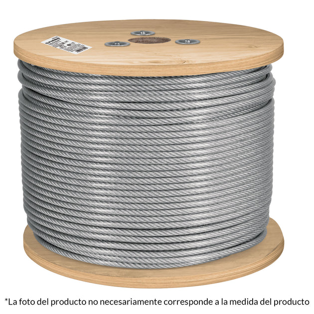 CAB-1/8FX3 Metro cable flexible 1/8" acero 7x19 recubierto PVC, 300 m