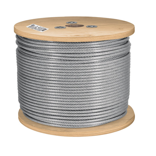 CAB-1/8RX3 Metro de cable rígido 1/8" acero 7x7 recubierto PVC, 300 m