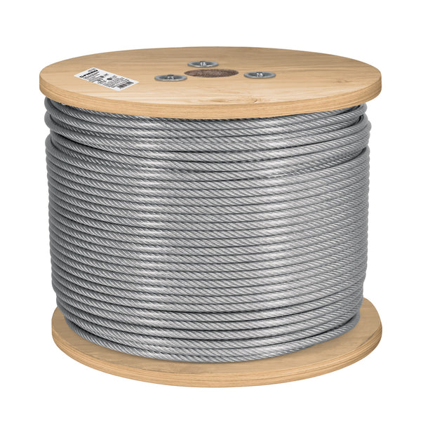 CAB-1/8RX3 Metro de cable rígido 1/8" acero 7x7 recubierto PVC, 300 m