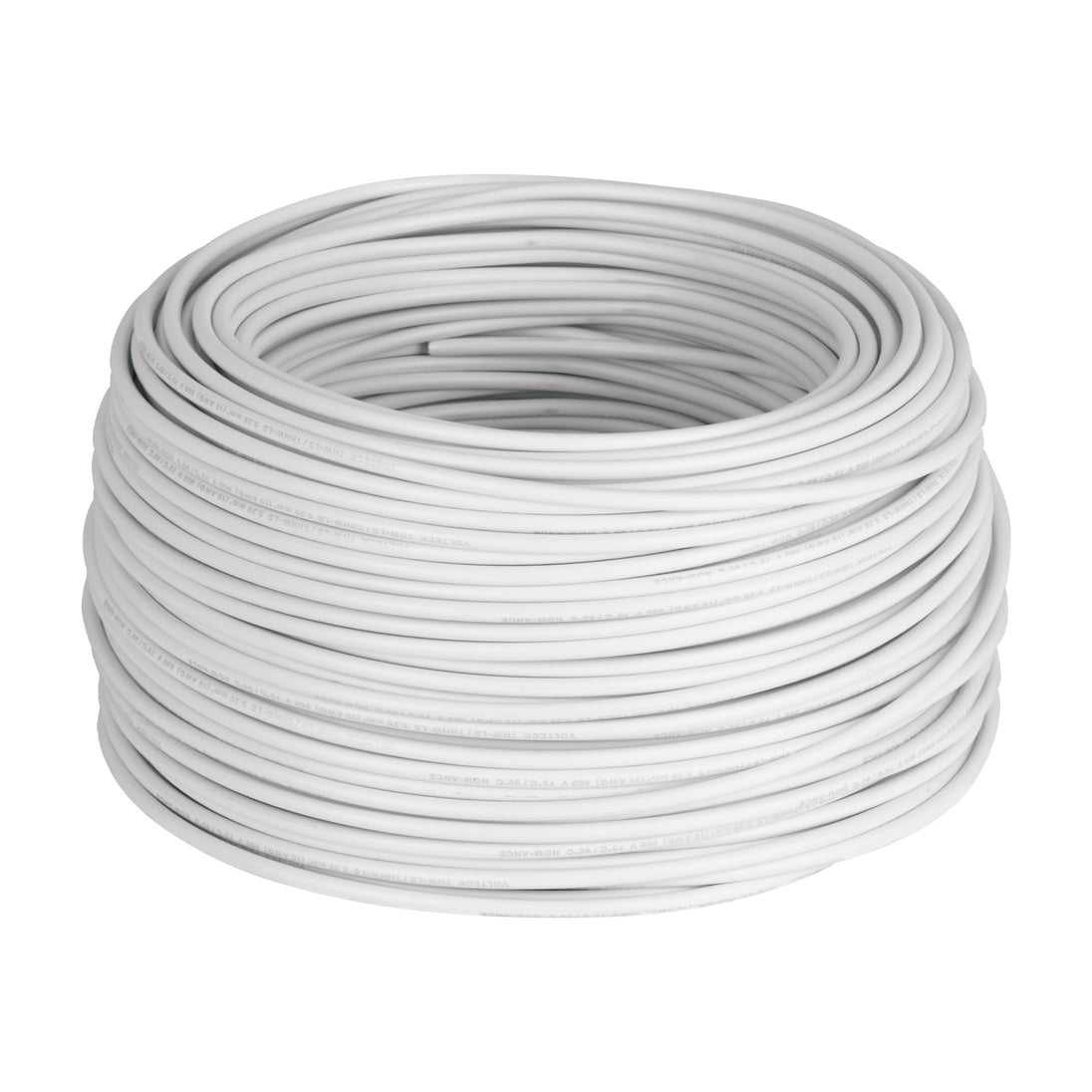 CAB-10B Rollo de 100 m de cable THHW-LS 10 AWG blanco, VOLTECK
