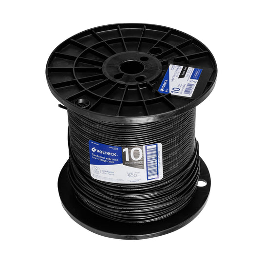 CAB-10N-500 Metro de cable THHW-LS 10 AWG negro en carrete de 500 m