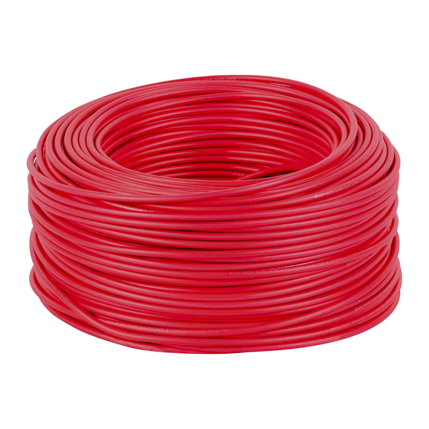 CAB-10R Rollo de 100 m de cable THHW-LS 10 AWG rojo, VOLTECK