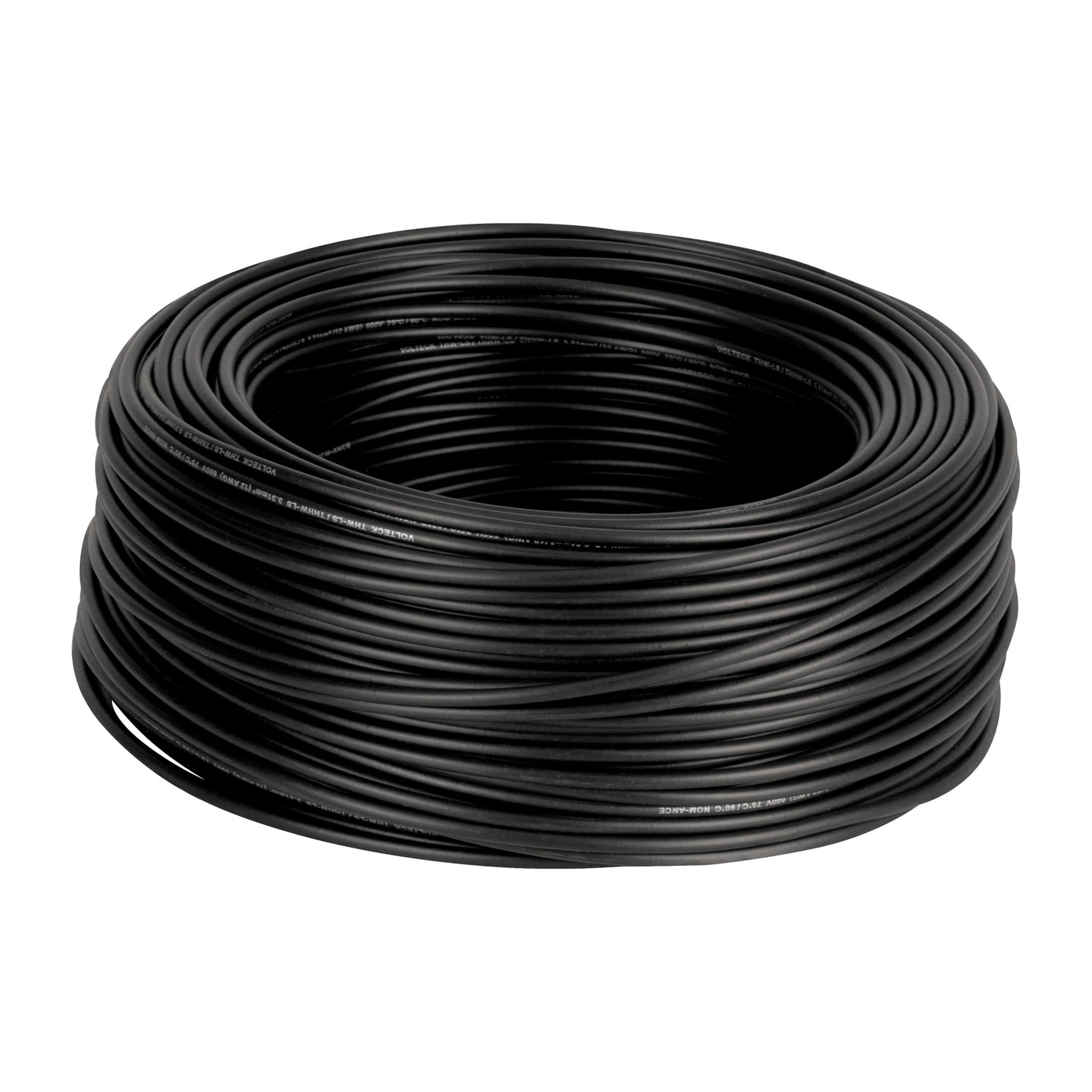 CAB-12N Rollo de 100 m de cable THHW-LS 12 AWG negro, VOLTECK
