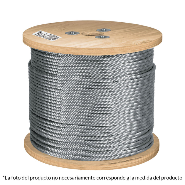 CAB-3/16F3 Metro de cable flexible 3/16" de acero 7x19 hilos, 300 m