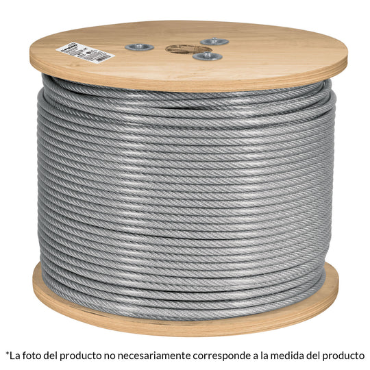 CAB-3/16RX3 Metro de cable rígido 3/16" acero 7x7 recubierto PVC, 300 m