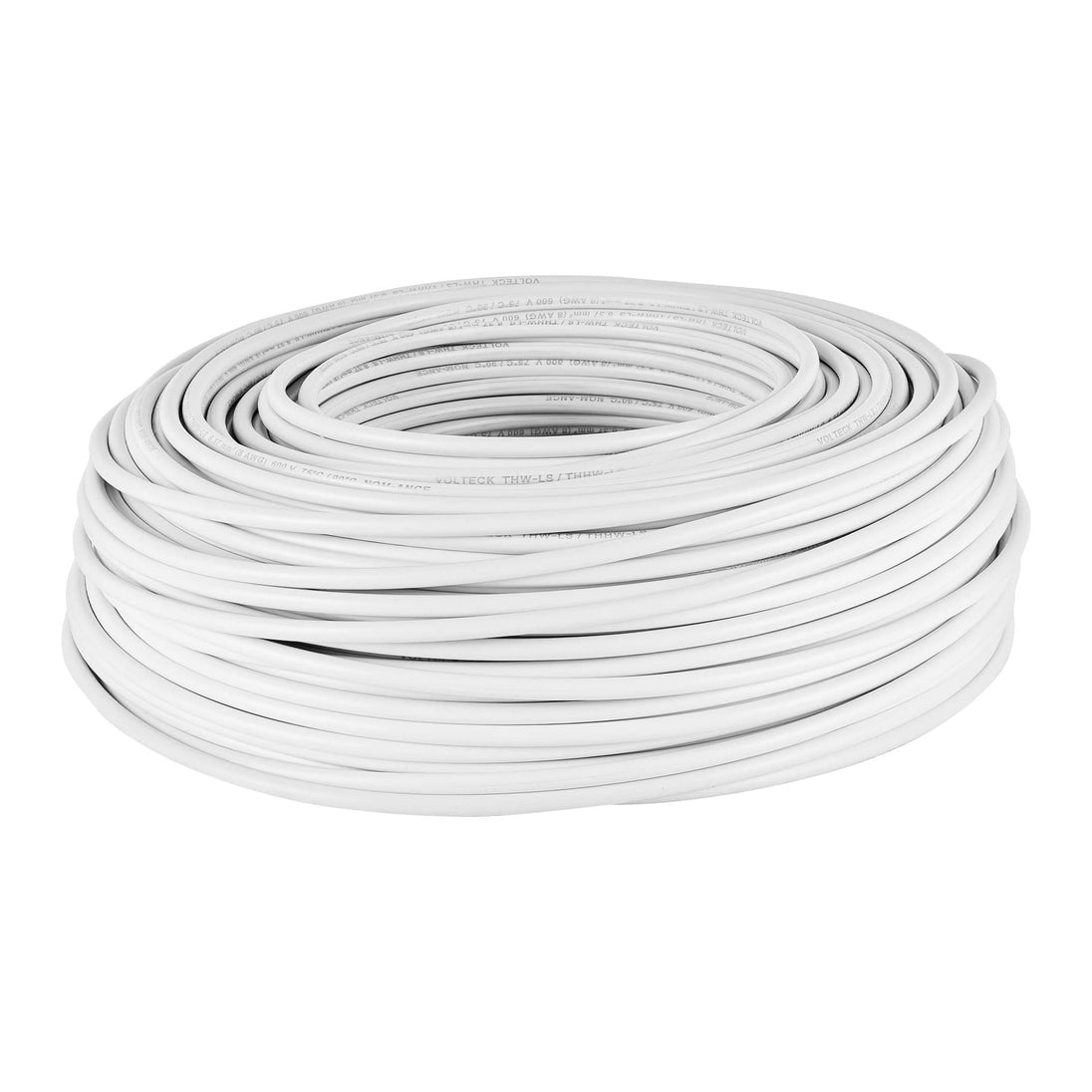 CAB-8B Rollo de 100 m de cable THHW-LS 8 AWG blanco, VOLTECK