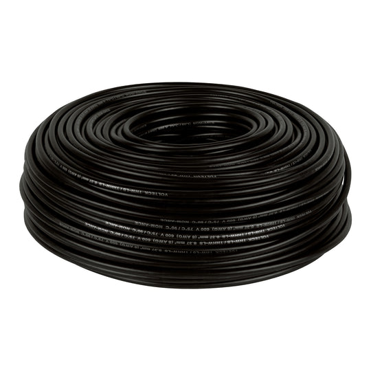 CAB-8N Rollo de 100 m de cable THHW-LS 8 AWG negro, VOLTECK