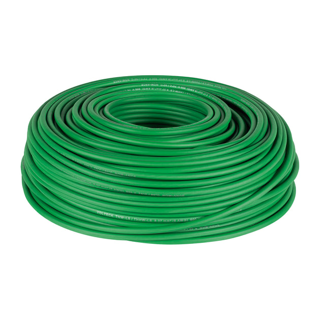 CAB-8V Rollo de 100 m de cable THHW-LS 8 AWG verde, VOLTECK