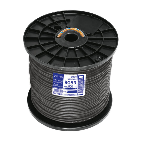 CABCO-59500 Metro de cable coaxial RG59 en carrete de 500 m, VOLTECK
