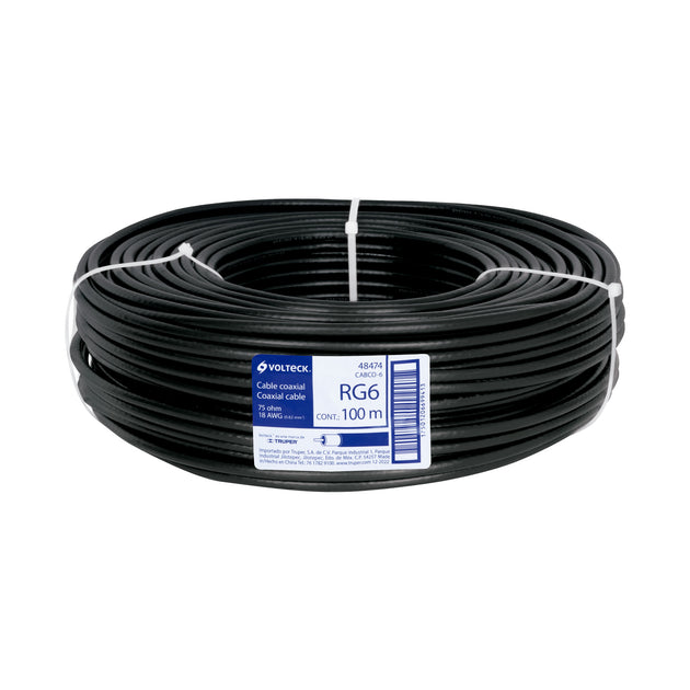 CABCO-6 Metro de cable coaxial RG6 en rollo de 100 m, VOLTECK