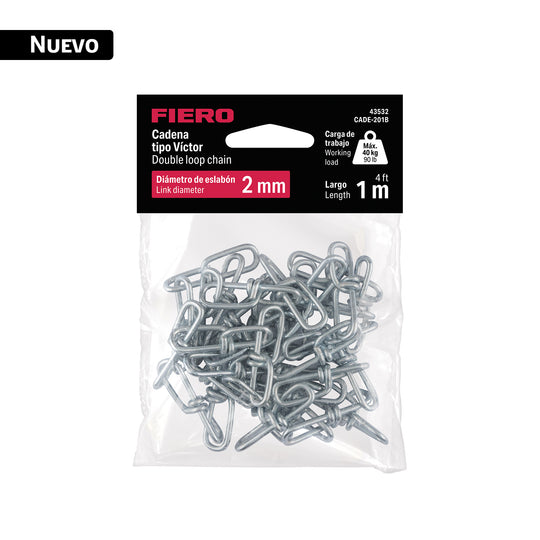 Cadena Acero Electrogalvanizado Fiero CADE-201B 1m 40kg