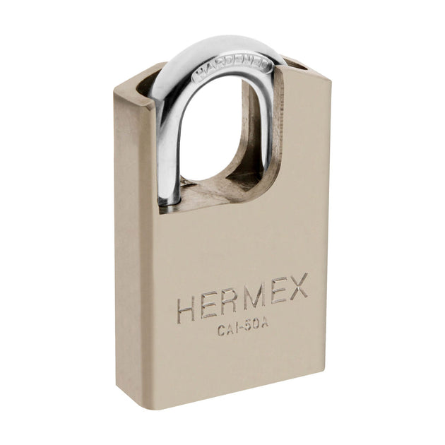 CAI-50A Candado de acero 50 mm con coraza, llave de disco, HERMEX