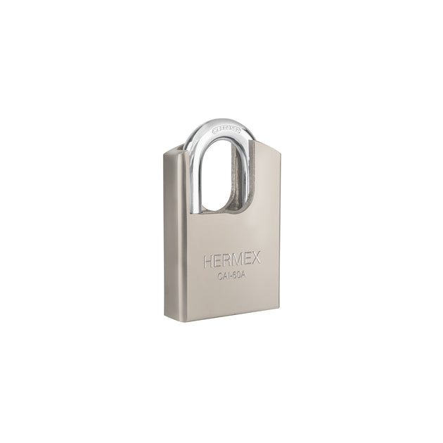 CAI-60A Candado de acero 60 mm con coraza, llave de disco, HERMEX