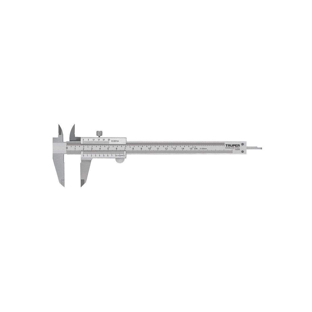 CAL-6MP Calibrador vernier analógico 6", acero inox, std y mm,TRUPER