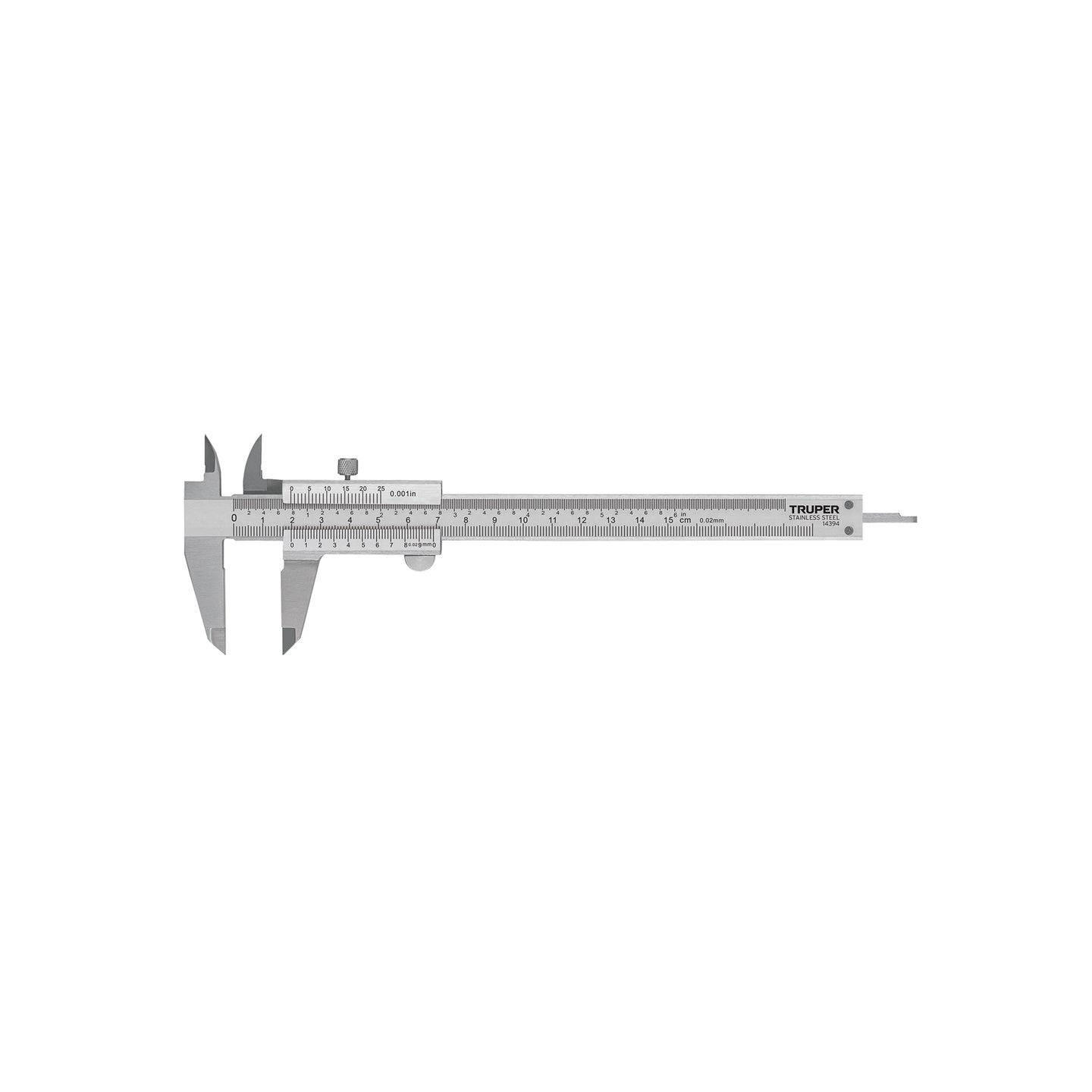 CAL-6MP Calibrador vernier analógico 6", acero inox, std y mm,TRUPER