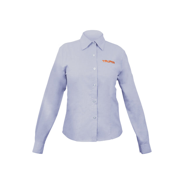 CAM-AZ-DLL Camisa manga larga para mujer, azul, G, Truper